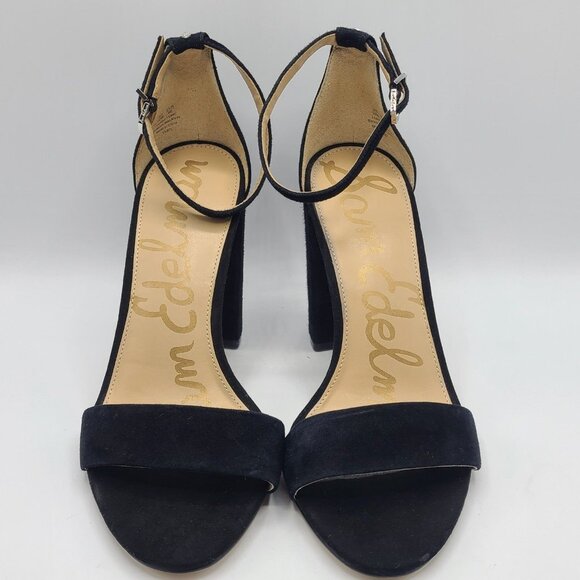 Sam Edelman Women's Yaro Ankle Strap Heel Black Leather US 10 W - Picture 2 of 10